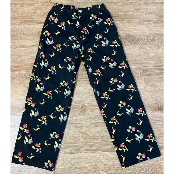 OBEY Womens  Pants Trousers Size 27 black casual Floral Relaxed Skater - Picture 3 of 12